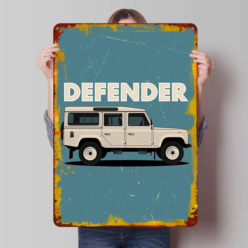 Retro Gaming Uk - Póster Metálico Largo del Coche Rover