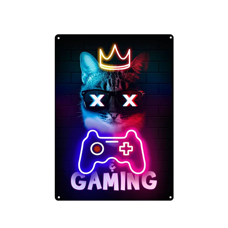 Cartel de Metal para Gaming Ca - Retro Gaming Cafe reseña y precio