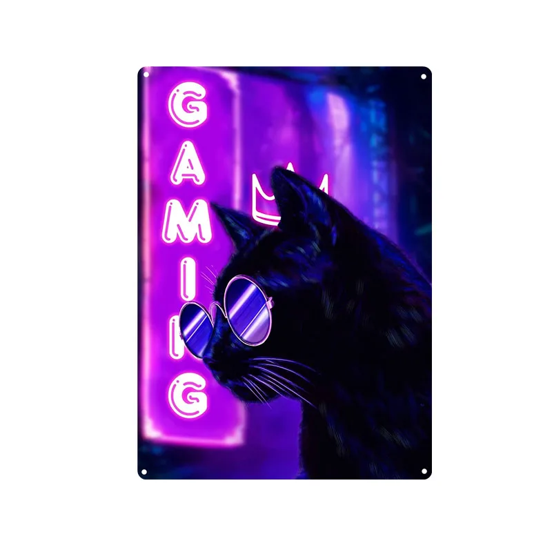Cartel de Metal para Gaming Ca - Retro Gaming Cafe reseña y precio