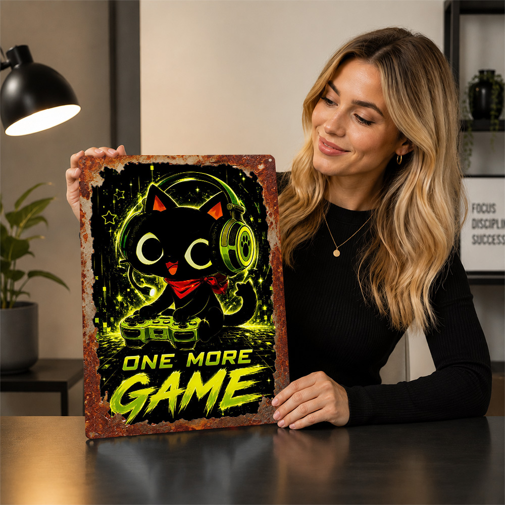 Linda Placa Metálica Decorativ - Retro Gaming Cafe reseña y precio