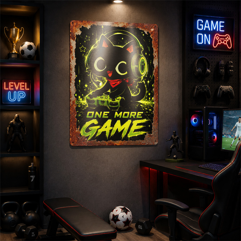 Linda Placa Metálica Decorativ - Retro Gaming Cafe reseña y precio
