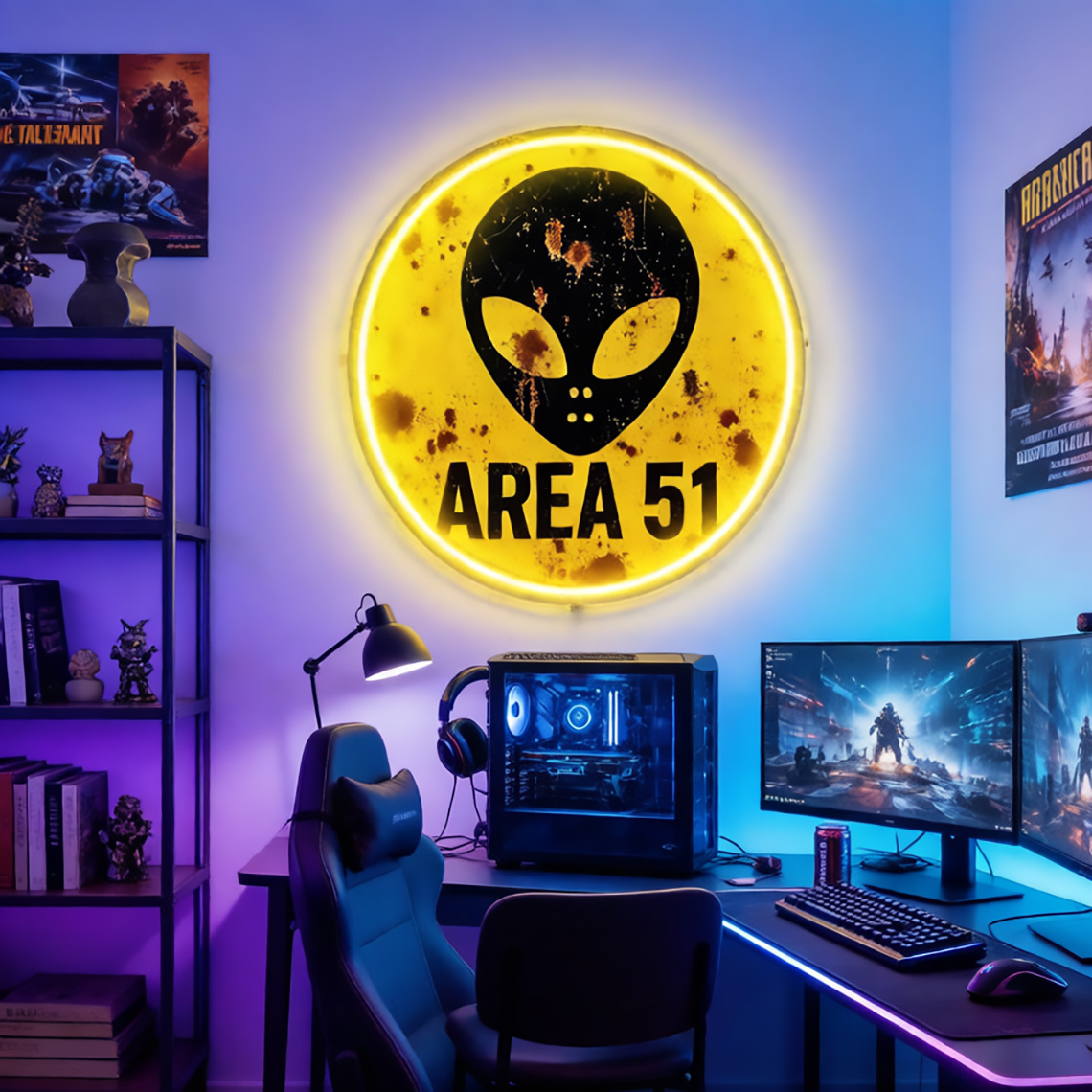 Letrero de Neón Vintage Área 5 - Retro Gaming Cafe reseña y precio