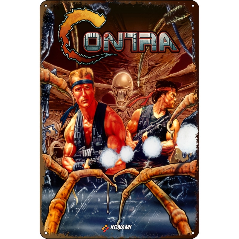 Konami Contra Decoración de pa - Retro Gaming Logo reseña y precio